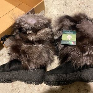 Overland Gigi Wool Lined Fox Fur and Calfskin Boots
